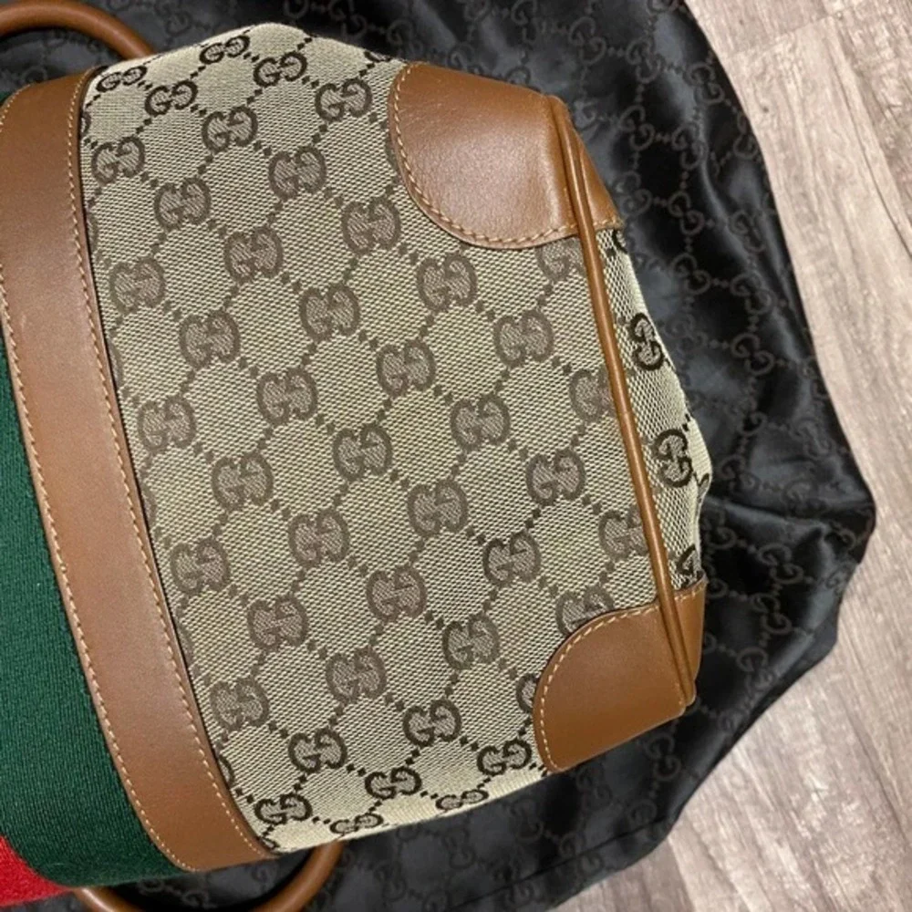 GUCCI x Ltd Ed. Vintage Boston Bag / GG Monogram Canvas Gucci Web! EUC Numbered